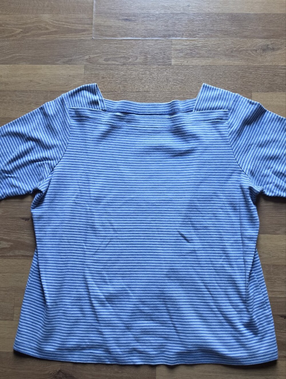 Striped Blue & White Women’s Crew Neck T-Shirt